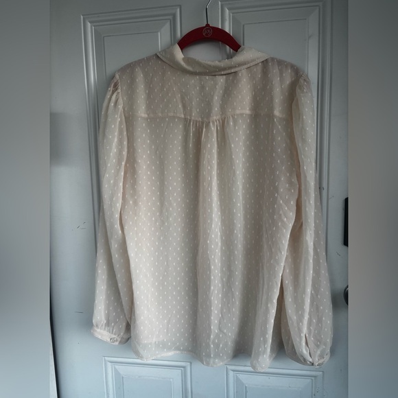 J.Crew sheer dot print button-up blouse. - Picture 6 of 6